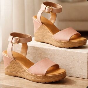 Spicy Footwear Blush Wedge Sandals